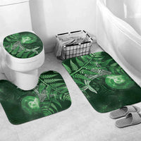 New Zealand Matariki Bathroom Set Maori Koru With Humpback Whale Green LT05 Mat Set Only (3 pcs) One Size Green - Polynesian Pride