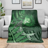 New Zealand Matariki Blanket Maori Koru With Humpback Whale Green