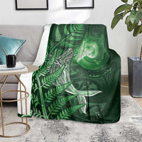 New Zealand Matariki Blanket Maori Koru With Humpback Whale Green