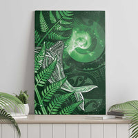 New Zealand Matariki Canvas Wall Art Maori Koru With Humpback Whale Green LT05 - Polynesian Pride