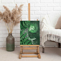 New Zealand Matariki Canvas Wall Art Maori Koru With Humpback Whale Green LT05 - Polynesian Pride