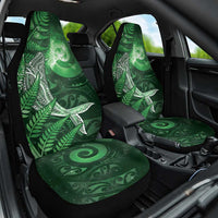 New Zealand Matariki Car Seat Cover Maori Koru With Humpback Whale Green LT05 One Size Green - Polynesian Pride