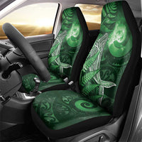 New Zealand Matariki Car Seat Cover Maori Koru With Humpback Whale Green LT05 - Polynesian Pride