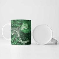 New Zealand Matariki Ceramic Mug Maori Koru With Humpback Whale Green LT05 - Polynesian Pride