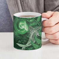 New Zealand Matariki Ceramic Mug Maori Koru With Humpback Whale Green LT05 - Polynesian Pride