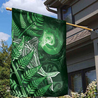 New Zealand Matariki Garden Flag Maori Koru With Humpback Whale Green LT05 - Polynesian Pride