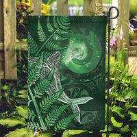 New Zealand Matariki Garden Flag Maori Koru With Humpback Whale Green LT05 Garden Flag Green - Polynesian Pride