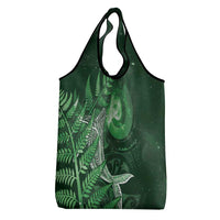 New Zealand Matariki Grocery Bag Maori Koru With Humpback Whale Green LT05 - Polynesian Pride