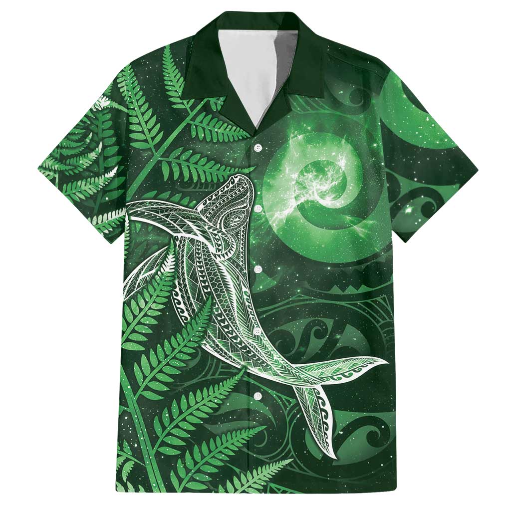 New Zealand Matariki Hawaiian Shirt Maori Koru With Humpback Whale Green
