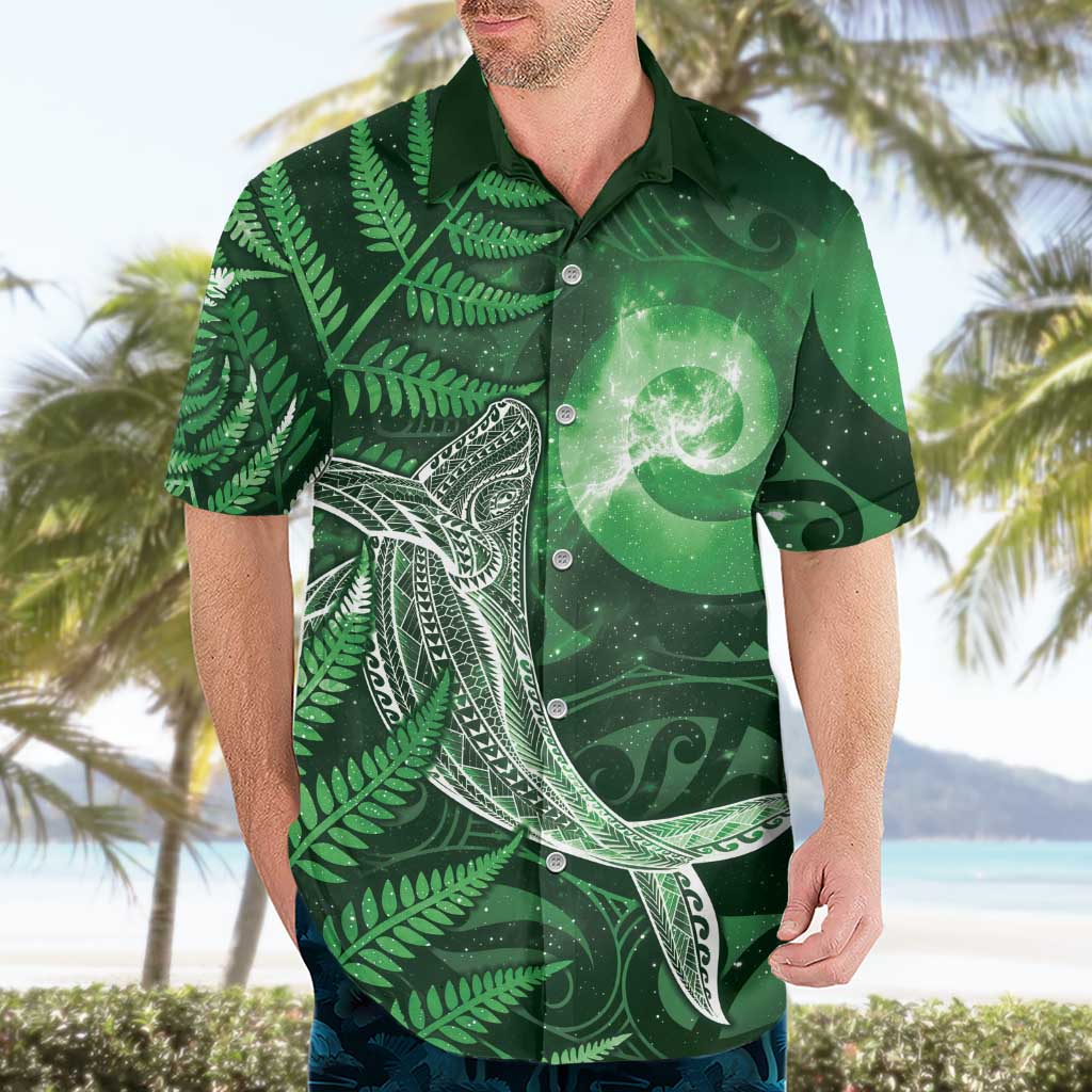 New Zealand Matariki Hawaiian Shirt Maori Koru With Humpback Whale Green LT05 - Polynesian Pride