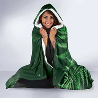 New Zealand Matariki Hooded Blanket Maori Koru With Humpback Whale Green LT05 - Polynesian Pride