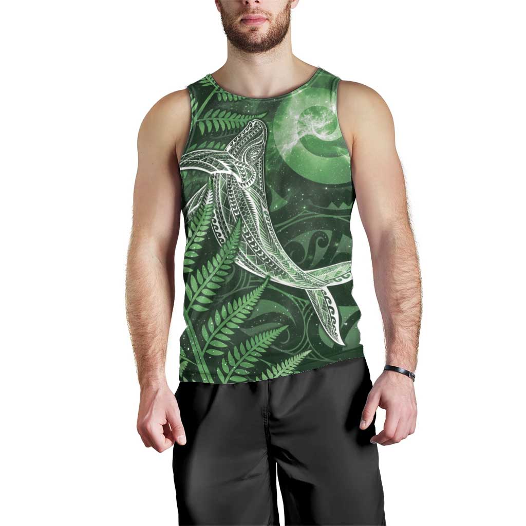 New Zealand Matariki Men Tank Top Maori Koru With Humpback Whale Green LT05 - Polynesian Pride
