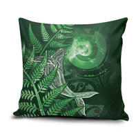 New Zealand Matariki Pillow Cover Maori Koru With Humpback Whale Green LT05 Green - Polynesian Pride