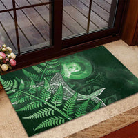 New Zealand Matariki Rubber Doormat Maori Koru With Humpback Whale Green LT05 - Polynesian Pride