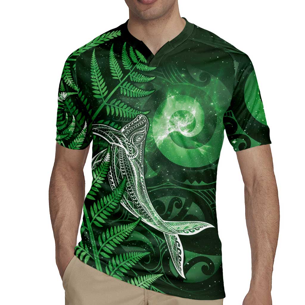 New Zealand Matariki Rugby Jersey Maori Koru With Humpback Whale Green LT05 - Polynesian Pride
