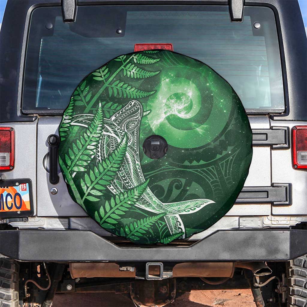 New Zealand Matariki Spare Tire Cover Maori Koru With Humpback Whale Green LT05 Green - Polynesian Pride