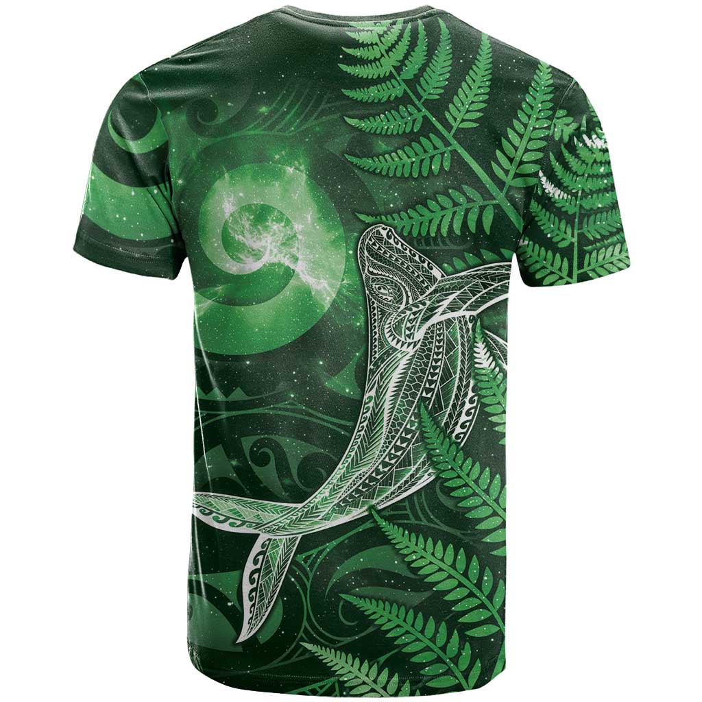 New Zealand Matariki T Shirt Maori Koru With Humpback Whale Green LT05 - Polynesian Pride
