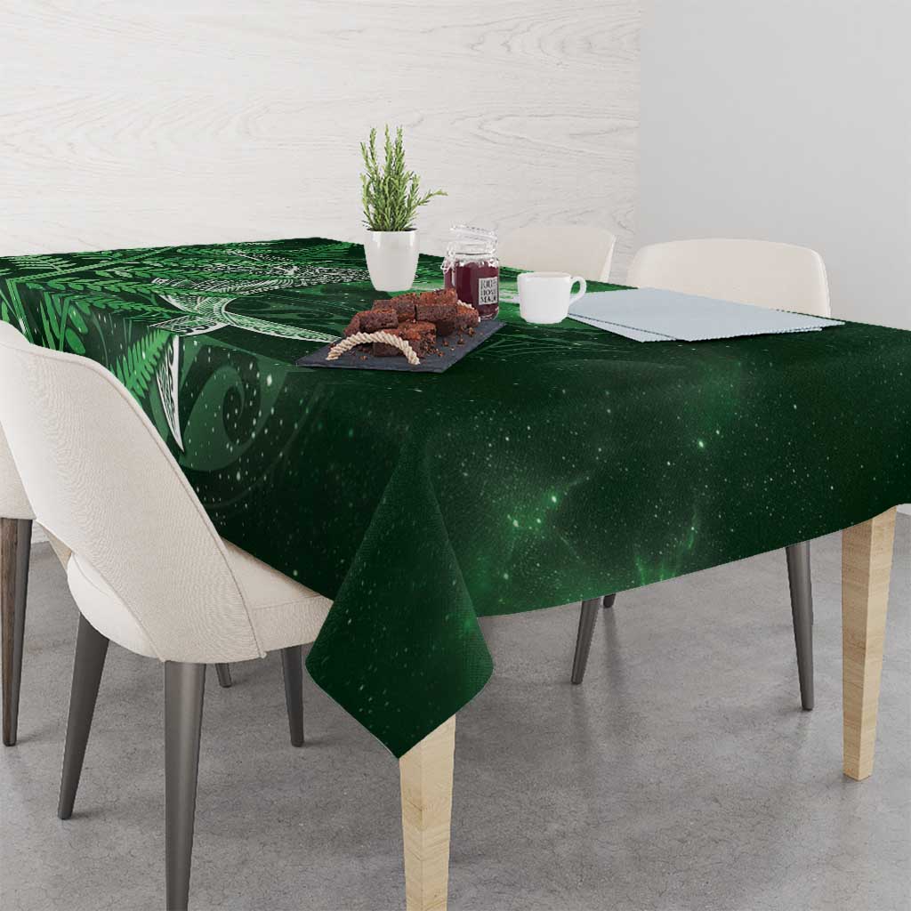 New Zealand Matariki Tablecloth Maori Koru With Humpback Whale Green LT05 - Polynesian Pride