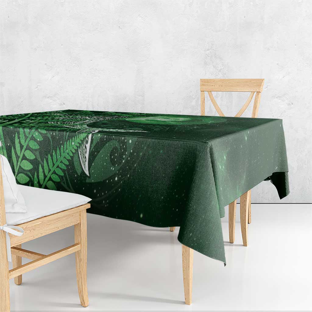 New Zealand Matariki Tablecloth Maori Koru With Humpback Whale Green LT05 - Polynesian Pride