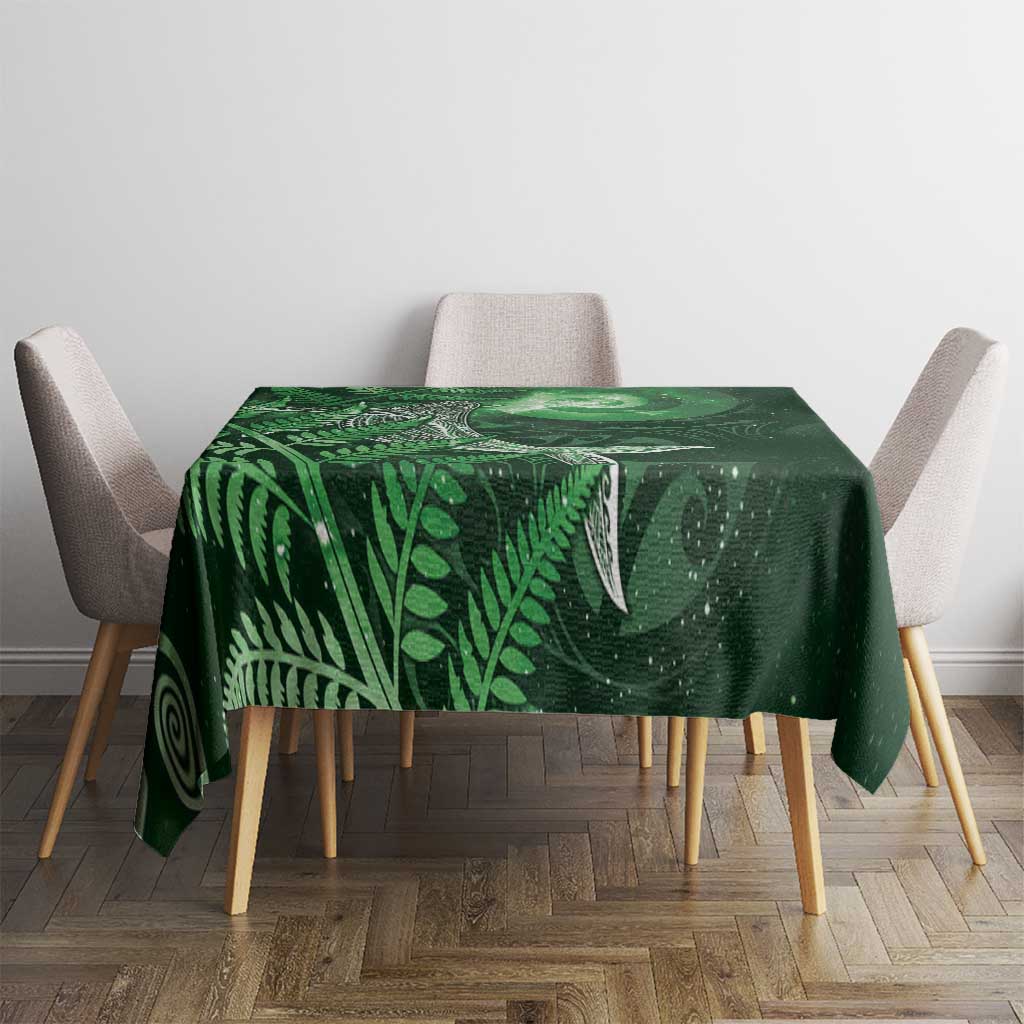 New Zealand Matariki Tablecloth Maori Koru With Humpback Whale Green LT05 - Polynesian Pride