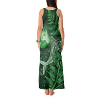 New Zealand Matariki Tank Maxi Dress Maori Koru With Humpback Whale Green LT05 - Polynesian Pride