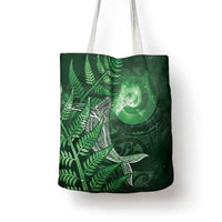 New Zealand Matariki Tote Bag Maori Koru With Humpback Whale Green LT05 - Polynesian Pride
