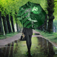 New Zealand Matariki Umbrella Maori Koru With Humpback Whale Green LT05 - Polynesian Pride