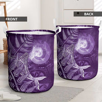 New Zealand Matariki Laundry Basket Maori Koru With Humpback Whale Purple LT05 - Polynesian Pride