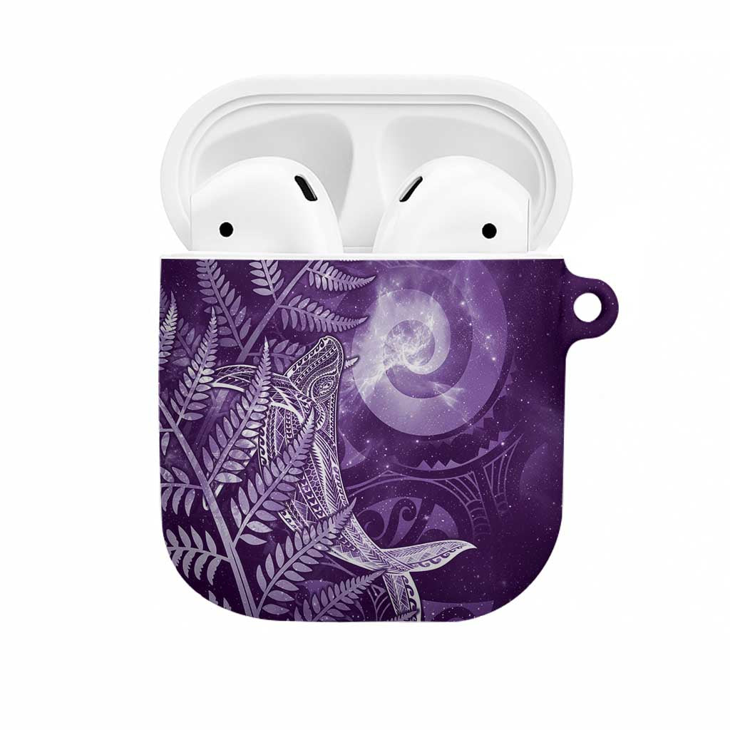 New Zealand Matariki AirPods Case Maori Koru With Humpback Whale Purple LT05 Purple - Polynesian Pride