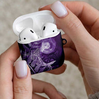 New Zealand Matariki AirPods Case Maori Koru With Humpback Whale Purple LT05 - Polynesian Pride