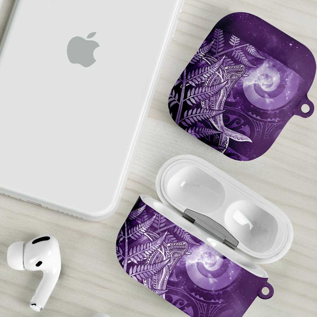 New Zealand Matariki AirPods Case Maori Koru With Humpback Whale Purple LT05 - Polynesian Pride
