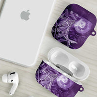 New Zealand Matariki AirPods Case Maori Koru With Humpback Whale Purple LT05 - Polynesian Pride