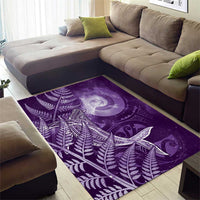 New Zealand Matariki Area Rug Maori Koru With Humpback Whale Purple LT05 - Polynesian Pride