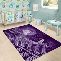 New Zealand Matariki Area Rug Maori Koru With Humpback Whale Purple LT05 - Polynesian Pride
