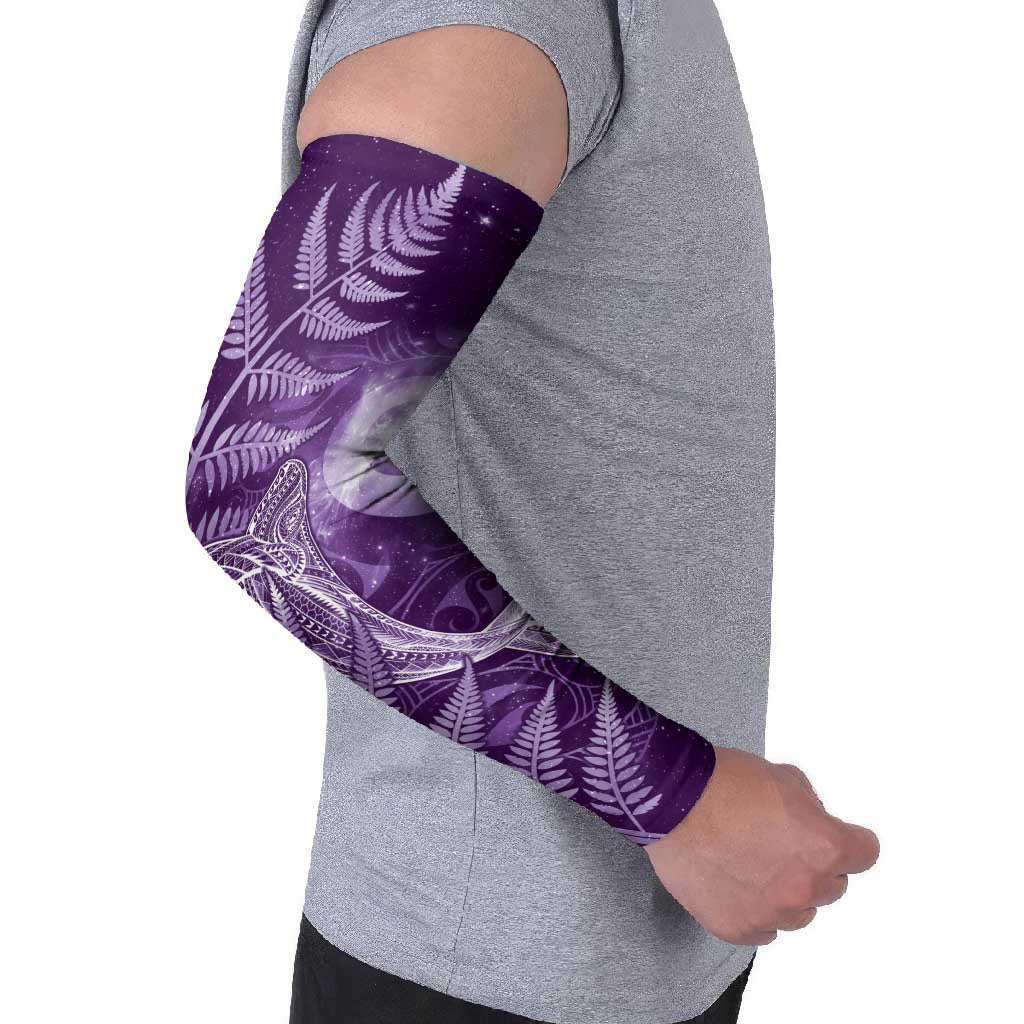 New Zealand Matariki Arm Sleeves Maori Koru With Humpback Whale Purple LT05 - Polynesian Pride
