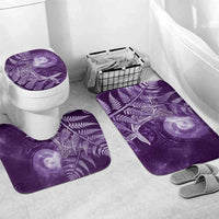 New Zealand Matariki Bathroom Set Maori Koru With Humpback Whale Purple