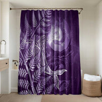 New Zealand Matariki Bathroom Set Maori Koru With Humpback Whale Purple