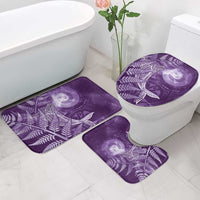 New Zealand Matariki Bathroom Set Maori Koru With Humpback Whale Purple