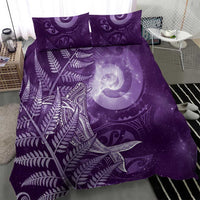New Zealand Matariki Bedding Set Maori Koru With Humpback Whale Purple LT05 - Polynesian Pride