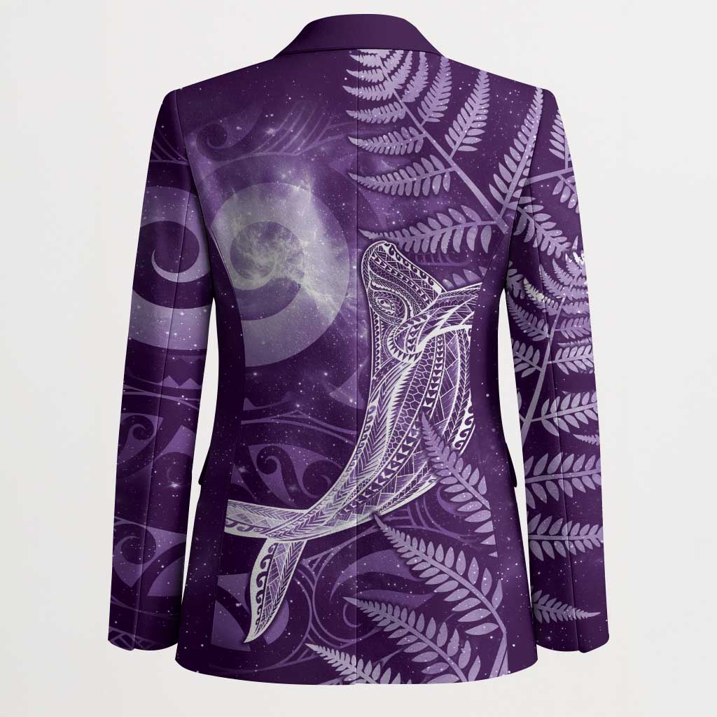 New Zealand Matariki Blazer Maori Koru With Humpback Whale Purple LT05 - Polynesian Pride