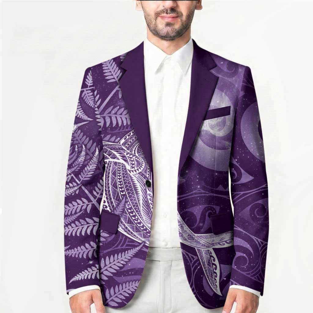 New Zealand Matariki Blazer Maori Koru With Humpback Whale Purple LT05 - Polynesian Pride