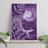 New Zealand Matariki Canvas Wall Art Maori Koru With Humpback Whale Purple LT05 - Polynesian Pride