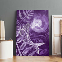 New Zealand Matariki Canvas Wall Art Maori Koru With Humpback Whale Purple LT05 - Polynesian Pride