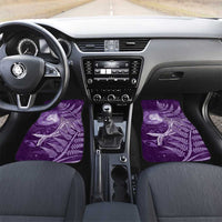 New Zealand Matariki Car Mats Maori Koru With Humpback Whale Purple LT05 Set 2pcs - Front Purple - Polynesian Pride