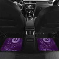 New Zealand Matariki Car Mats Maori Koru With Humpback Whale Purple LT05 Set 2pcs - Back Purple - Polynesian Pride