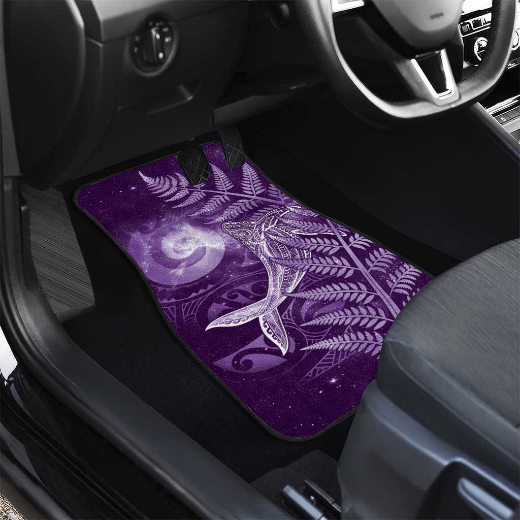New Zealand Matariki Car Mats Maori Koru With Humpback Whale Purple LT05 - Polynesian Pride