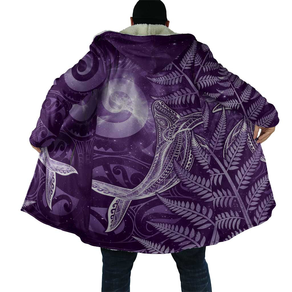New Zealand Matariki Cloak Maori Koru With Humpback Whale Purple LT05 - Polynesian Pride
