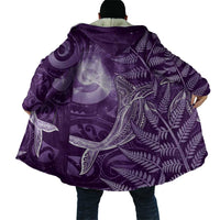 New Zealand Matariki Cloak Maori Koru With Humpback Whale Purple LT05 - Polynesian Pride