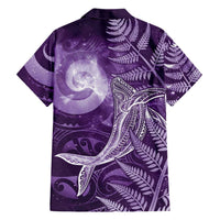 New Zealand Matariki Family Matching Tank Maxi Dress and Hawaiian Shirt Maori Koru With Humpback Whale Purple