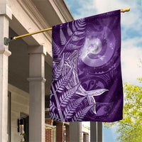 New Zealand Matariki Garden Flag Maori Koru With Humpback Whale Purple LT05 House Flag Purple - Polynesian Pride